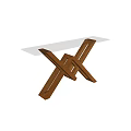 Modern Console Table With Glass Top And Cross Design Wooden Frame