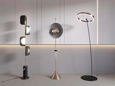Modern Stylish Floor Lamps With Unique Designs For Contemporary Interior Lighting 3d model