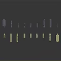 Various Types of Weapons Arranged on Dark Background with Different Sizes and Shapes