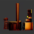 Round Bar Interior Design With Red Countertop Wood Shelves Wine Bottles And Bar Stools
