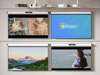 Modern projector screen combination 3d model