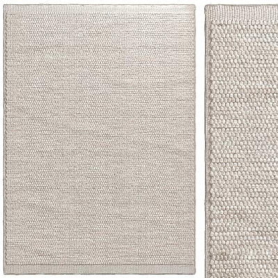 Natural Woven Square Rug With Neutral Tone Texture For Living Room Decor 3d model