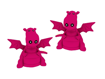 Pink Dragon Shaped Soft Plush Toys With Wings And Black Eyes For Kids 3d model Pink Dragon Shaped Soft Plush Toys With Wings And Black Eyes For Kids 3d model