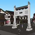 Ancient Architecture Featuring Traditional Black Tile Roofs Wooden Structures And Historic Street Layout