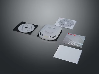 PIONEER DVD ROM Drive For Computer With CD DVD Discs And User Manual 3d model