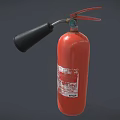 Red Fire Extinguisher As Essential Fire Safety Equipment With Labeled Instruction 3d model