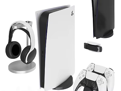 PlayStation Entertainment Electronics with Wireless Headset Game Controller and Console Accessories 3d model