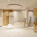 Modern Wedding Dress Store Interior With Curved Structures Light Tones And Display Area