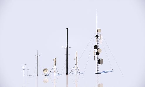 Modern signal tower pole 3d model