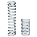 Two Metal Coiled Springs With Different Sizes And Steel Material 3d model
