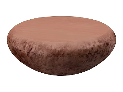 Round Brown Coffee Table With Soft Plush Surface For Modern Living Room 3d model