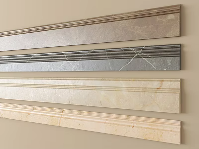Various Colored Marble Decorative Lines For Interior Wall Trim Design 3d model