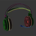 Modern Over Ear Headphones With Red LED Light Built in Microphone And Comfortable Ear Cups