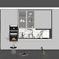 modern cabinet open cabinet 3d model