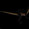 Detailed Spiked Dinosaur With Black Yellow Orange Features Standing In 3D Render Model