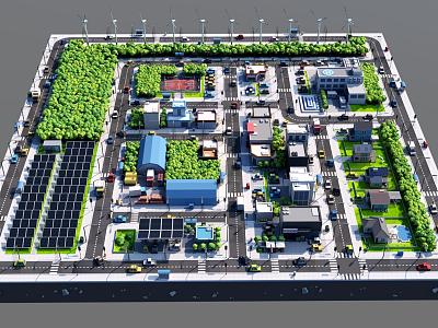 Cartoon City Aerial View Cartoon City Aerial View 3d model