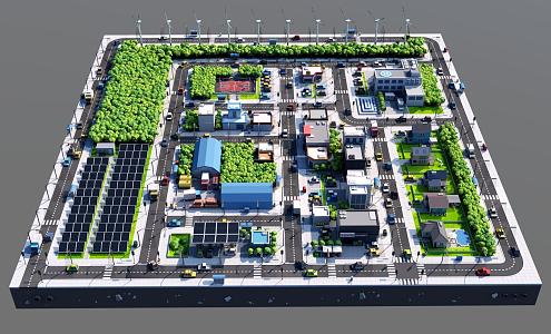 Cartoon City Aerial View Cartoon City Aerial View 3d model