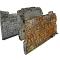 Weathered Building Exterior Wall With Mixed Brick Materials And Vintage Texture