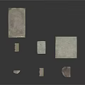 Gray Stone Blocks In Various Sizes And Shapes For Construction Use 3d model
