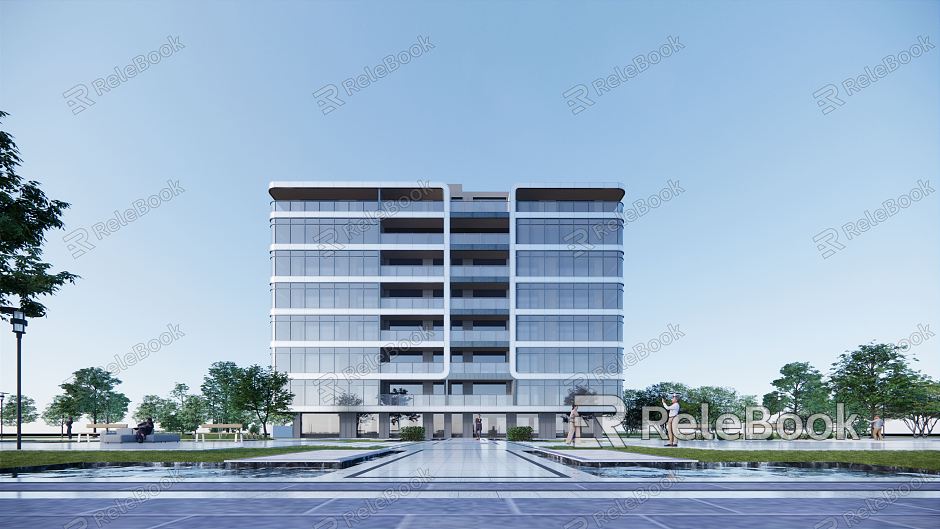 modern office building multi-storey office building model