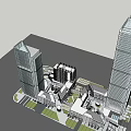 Modern Commercial Complex With Open Plaza Green Spaces And Connecting Walkways