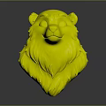 Cartoon Bear Head 3D Model with Brown Fur and Big Friendly Eyes