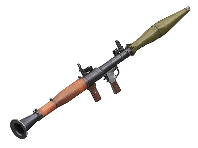 RPG rocket-propelled grenade rocket launcher anti-tank weapon shoulder-fired weapon ammunition launcher warhead armor-breaking bullet high-explosive infantry weapon 3d model