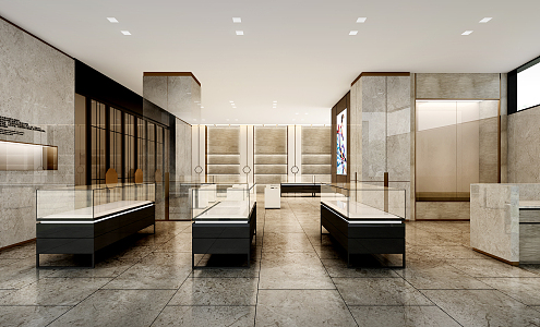 Modern store exhibition hall store 3d model