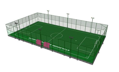 outdoor football field modern football field 3d model