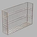 Rectangular Metal Wire Storage Cage With Grid Structure And Multi Layer Design 3d model