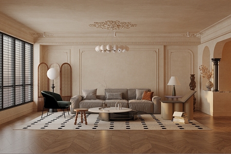 French Living Room 3d model