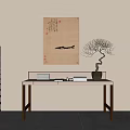 New Chinese style Song style porch aisle end view platform 3d model