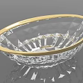 Elegant Transparent Crystal Tableware Set With Gold Rim And Diamond Cut Design