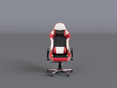 Ergonomic Modern Red And White Office Chair With Armrests For Comfortable Home Office Use 3d model