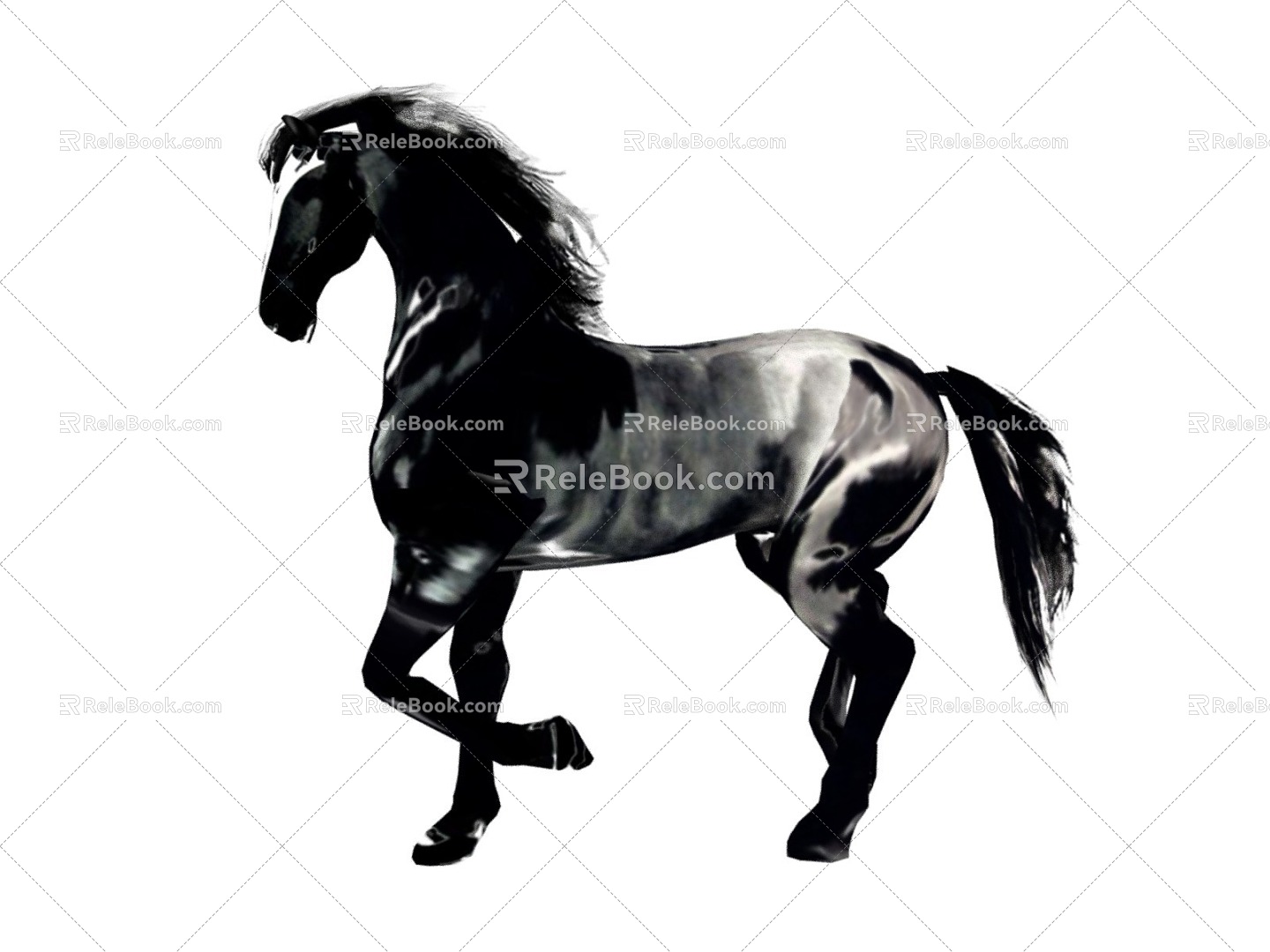 Modern horse ink animation horse walking 3d model