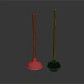 Pink And Black Household Plungers With Wooden Handles For Bathroom Cleaning