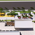 Modern Commercial Street Featuring Modern Buildings Greenery Pedestrian Areas And Shops