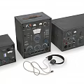 Vintage Black Electronic Devices With Multiple Knobs Dials And Interface Ports 3d model