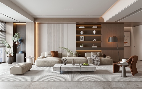 Light Luxury Living Room 3d model