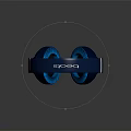 Deep Blue Wireless Over Ear Headphones With Modern Design Earcup Details And Reflective Finish