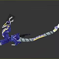 Blue Fantasy Dragon With White Horns Long Tail Energy Accents And Scaled