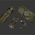 Vintage Military Vehicle Models Including Truck Tank Jeep And Motorcycle With Soldier Figure