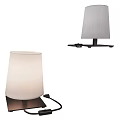 Modern Table Lamp With White Fabric Shade And Black Base For Home Decor