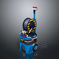 Blue Commercial Floor Cleaning Machine With Cable Reel And Wheels Electronic Appliance