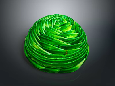 Fresh Green Spiral Vegetable Roll With Tightly Wrapped Leaves 3d model