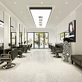 Elegant Bright Modern Beauty Hair Salon Interior Design With Complete Set Of Professional Hairdressing Facilities