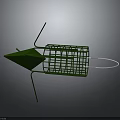 Sturdy Green Metal Garden Basket with Wire Grid and Loop Handle