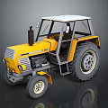 Deutz D 40 Yellow Tractor With White Roof Black Exhaust Pipe Large Wheels And Cabin