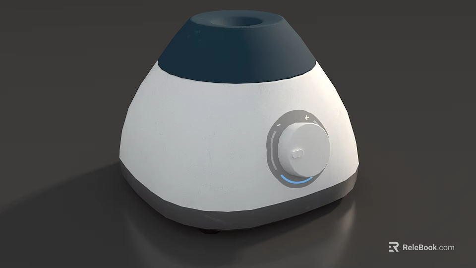 Modern Daily Use Appliance White Body Dark Blue Lid With Knob Control And Blue Indicator 3d model 
