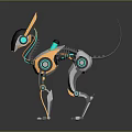 Modern Robot Dog Machine Dog Machine Warrior Robot Cop 3d model